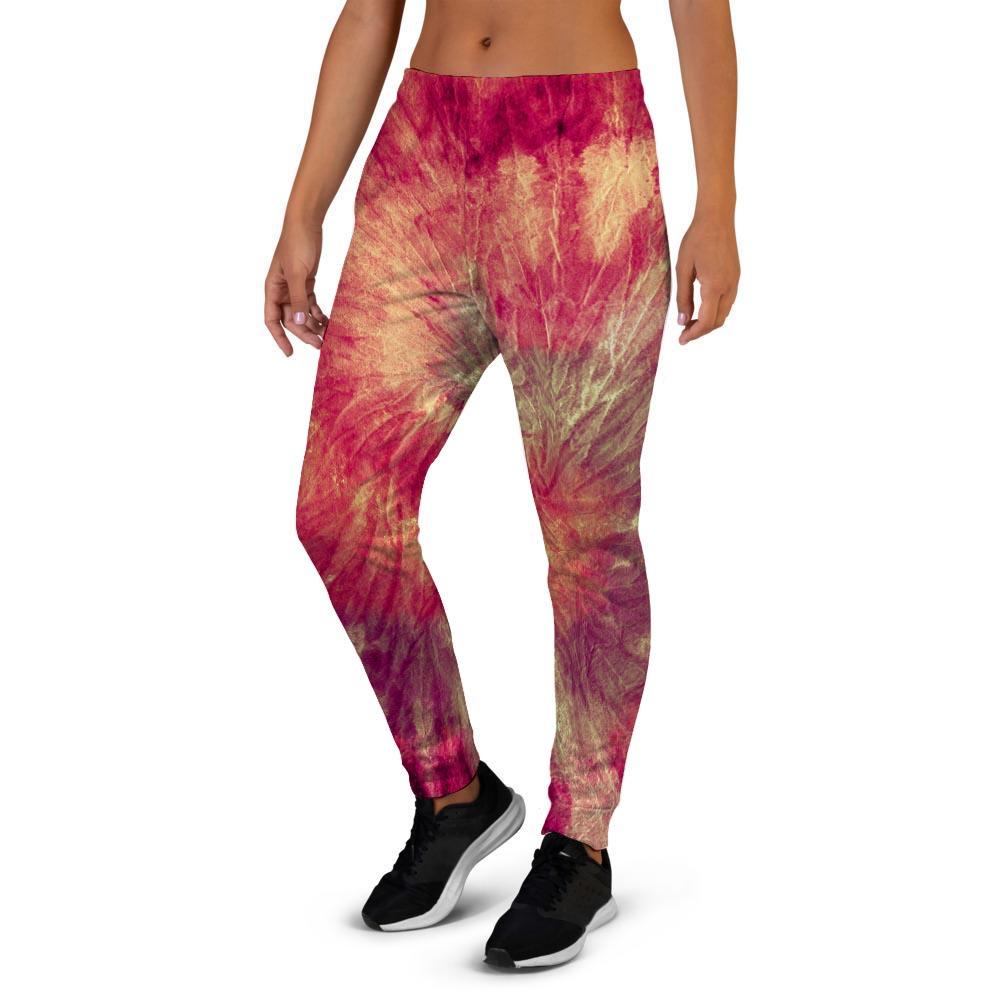 Red Tie Dye Women's Joggers-grizzshop