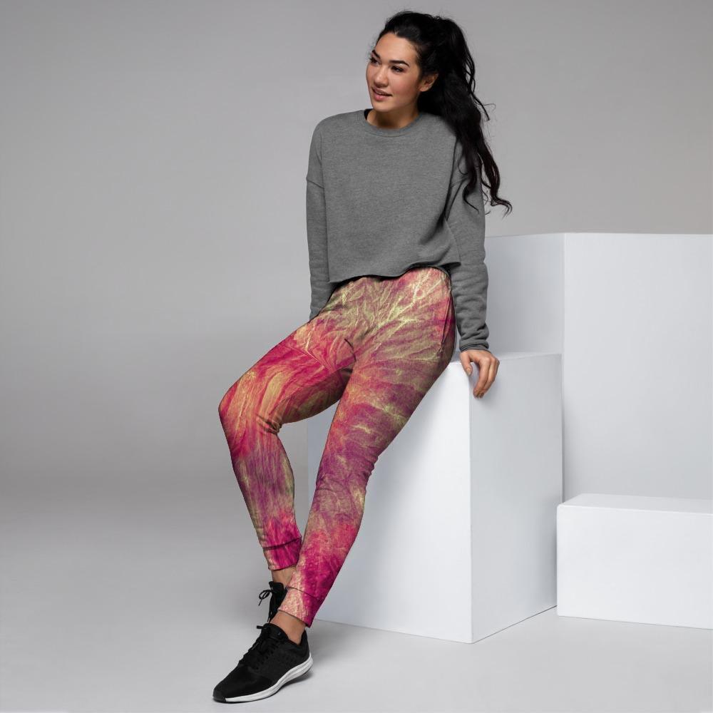 Red Tie Dye Women's Joggers-grizzshop