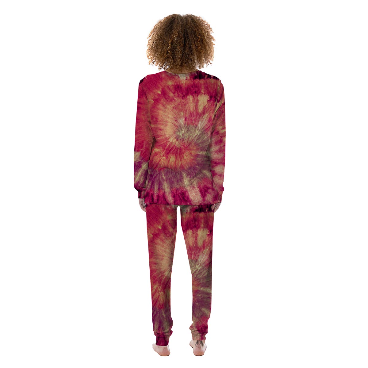 Red Tie Dye Women's Pajamas-grizzshop