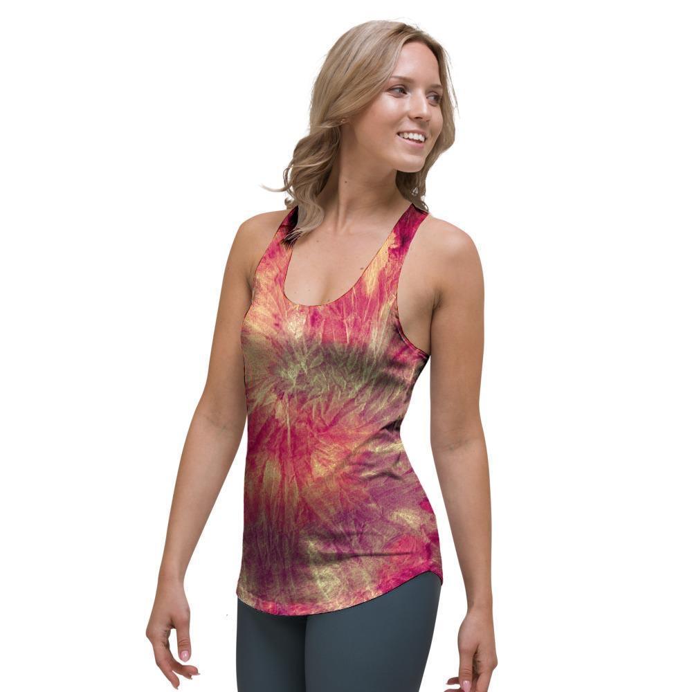 Red Tie Dye Women's Racerback Tank Top-grizzshop