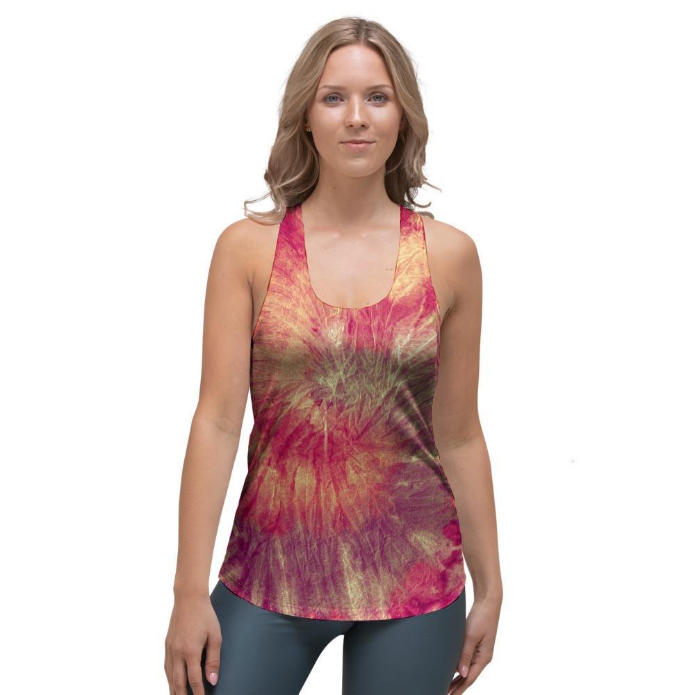 Red Tie Dye Women's Racerback Tank Top-grizzshop