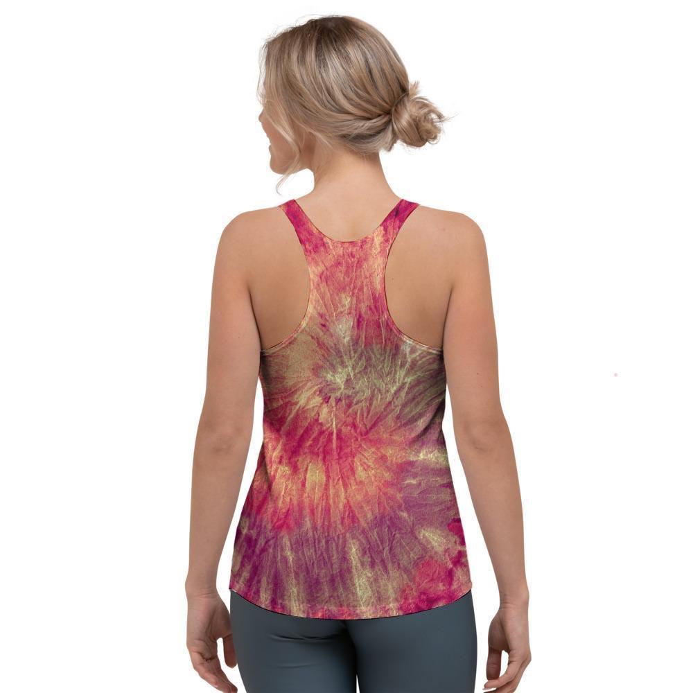 Red Tie Dye Women's Racerback Tank Top-grizzshop