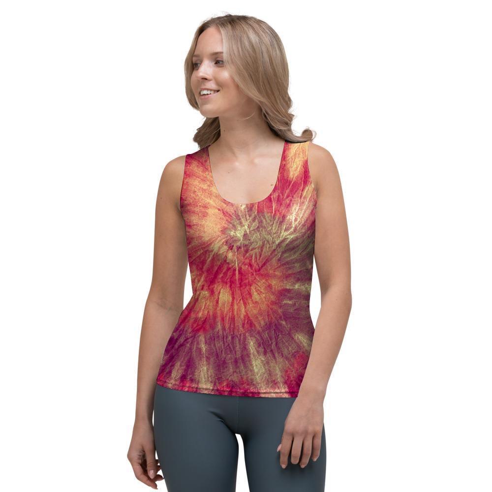 Red Tie Dye Women's Tank Top-grizzshop