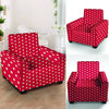 Red Tiny Polka Dot Armchair Cover-grizzshop