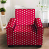 Red Tiny Polka Dot Armchair Cover-grizzshop