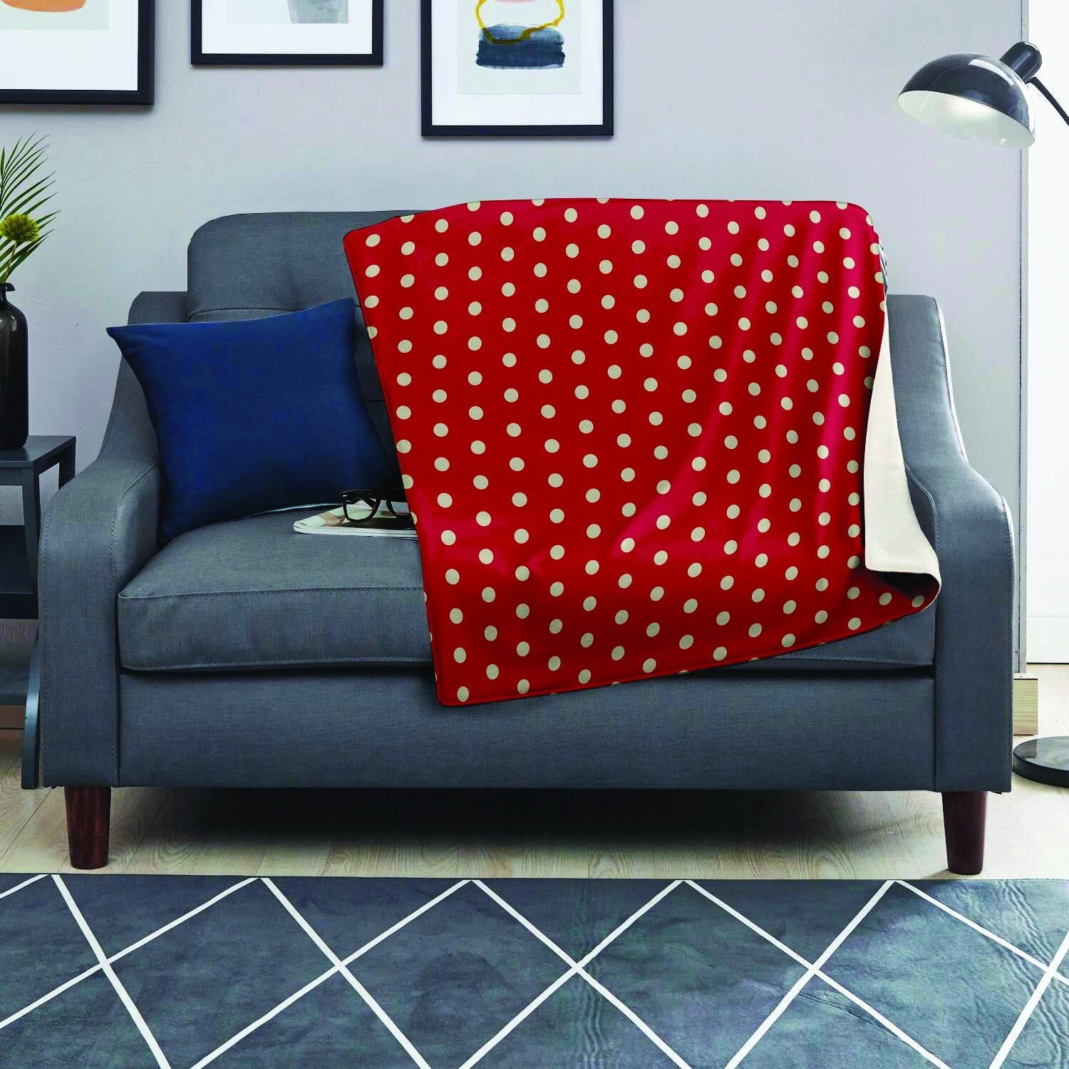 Red Tiny Polka Dot Blanket-grizzshop