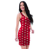 Red Tiny Polka Dot Bodycon Dress-grizzshop