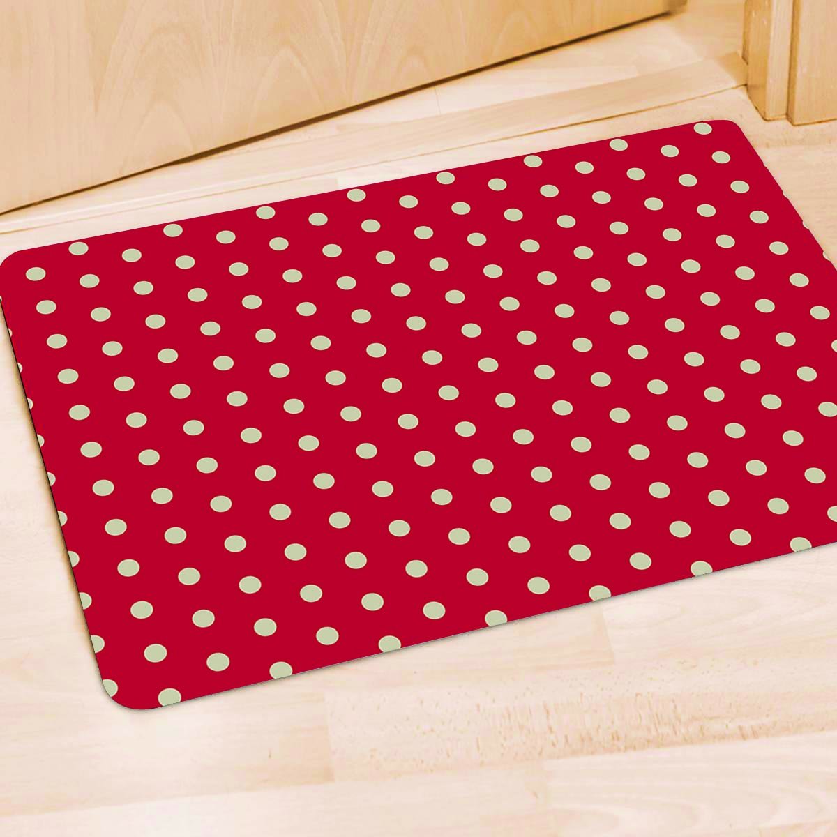 Red Tiny Polka Dot Door Mat-grizzshop