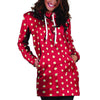 Red Tiny Polka Dot Hoodie Dress-grizzshop