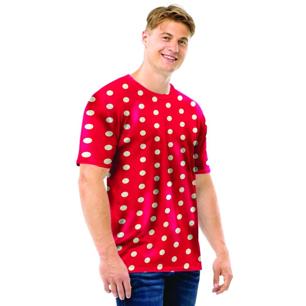 Red Tiny Polka Dot Men T Shirt-grizzshop