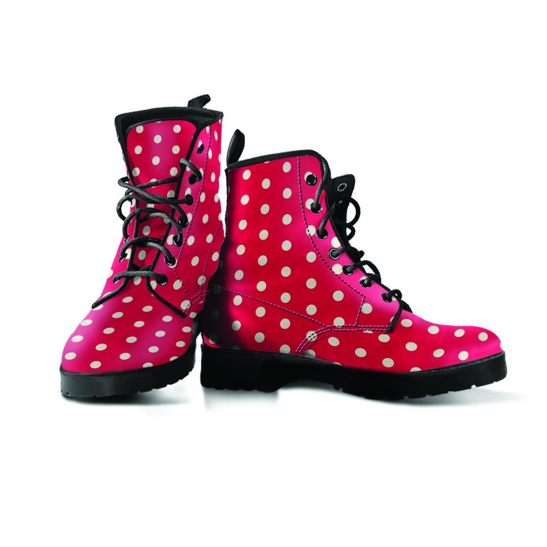 Red Tiny Polka Dot Men's Boots-grizzshop