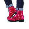 Red Tiny Polka Dot Men's Boots-grizzshop