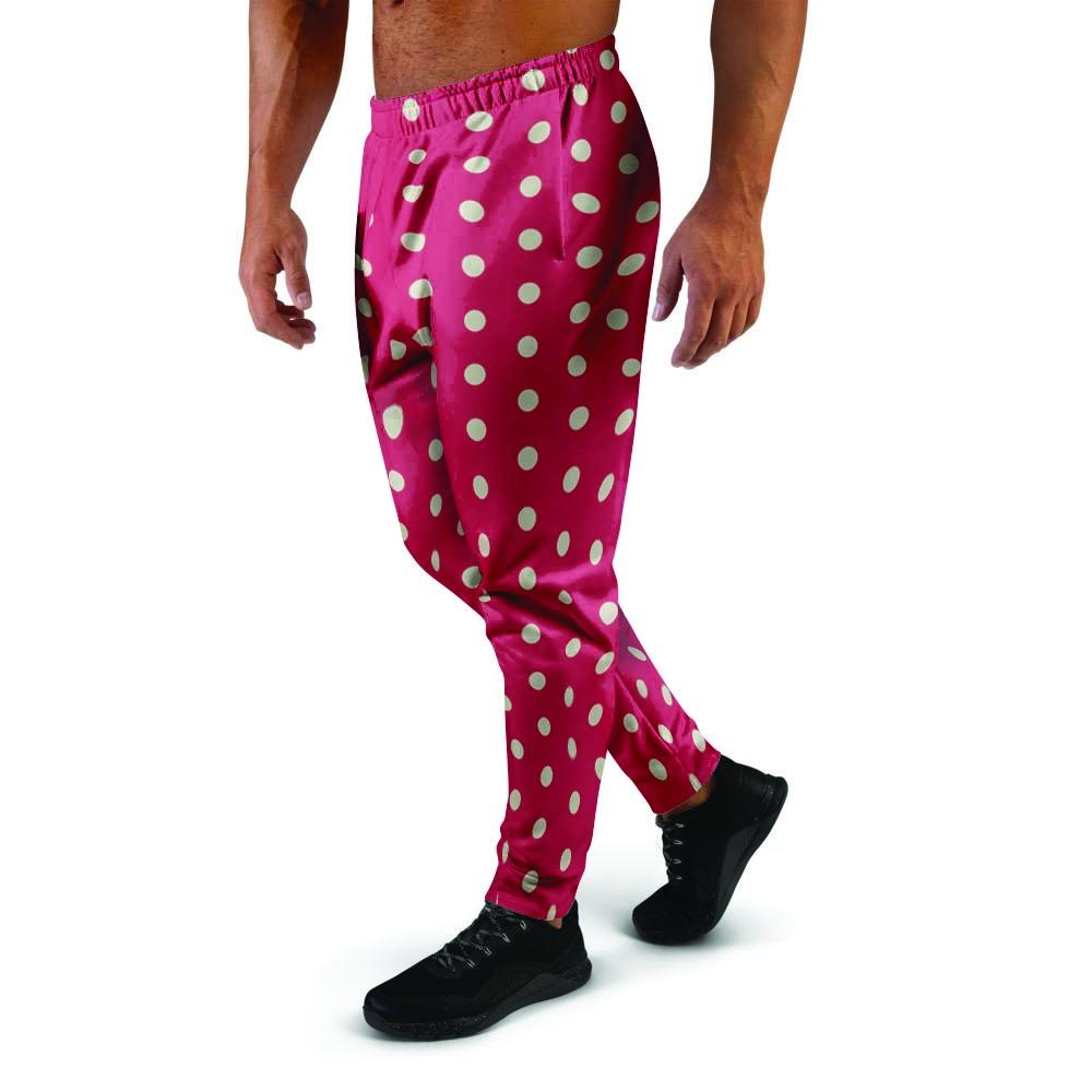 Red Tiny Polka Dot Men's Joggers-grizzshop