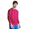 Red Tiny Polka Dot Men's Sweatshirt-grizzshop