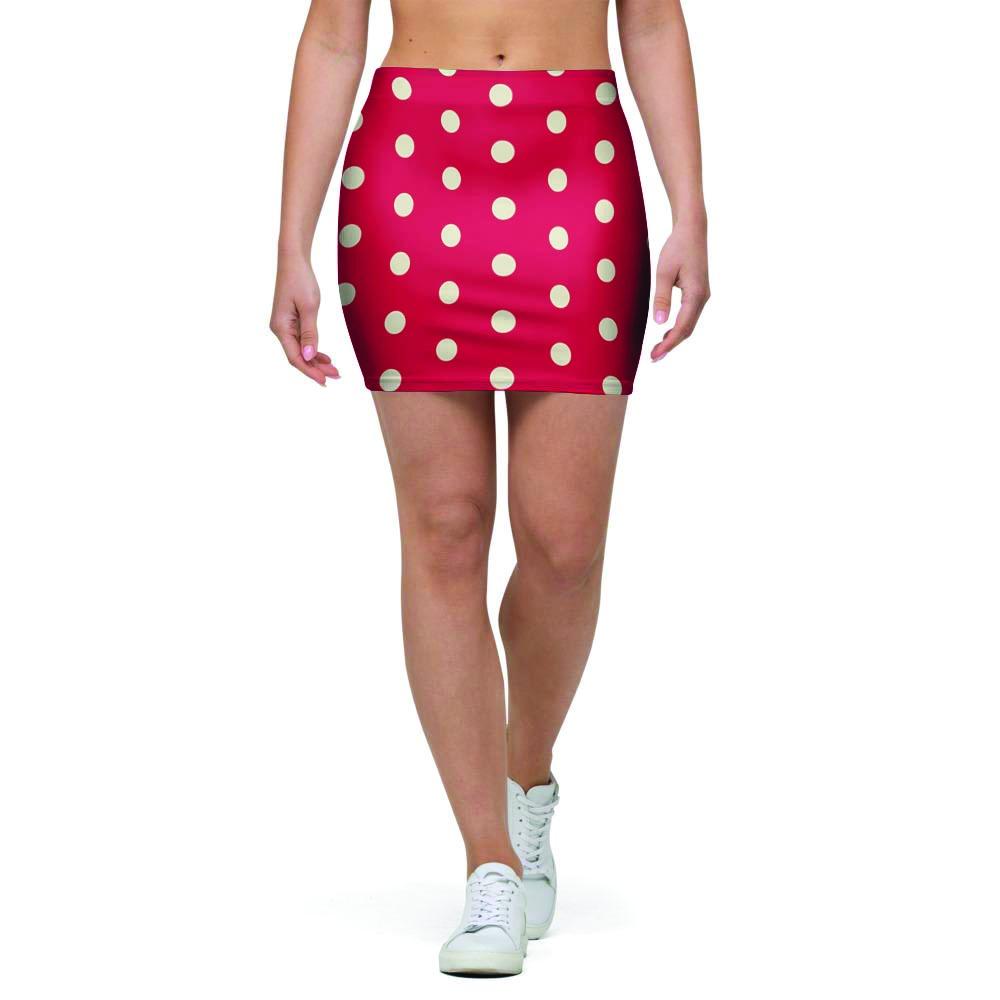Red Tiny Polka Dot Mini Skirt-grizzshop