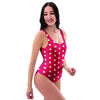 Red Tiny Polka Dot One Piece Swimsuite-grizzshop