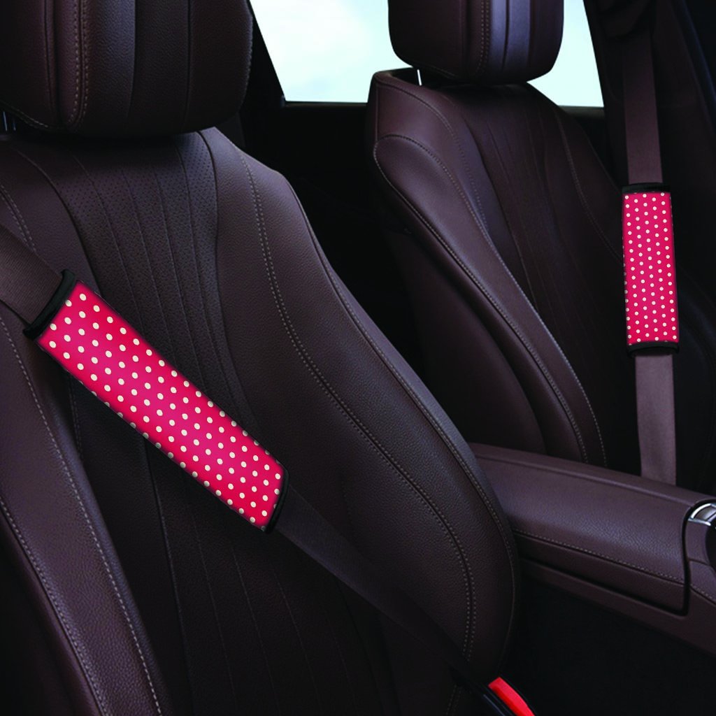 Red Tiny Polka Dot Seat Belt Cover-grizzshop