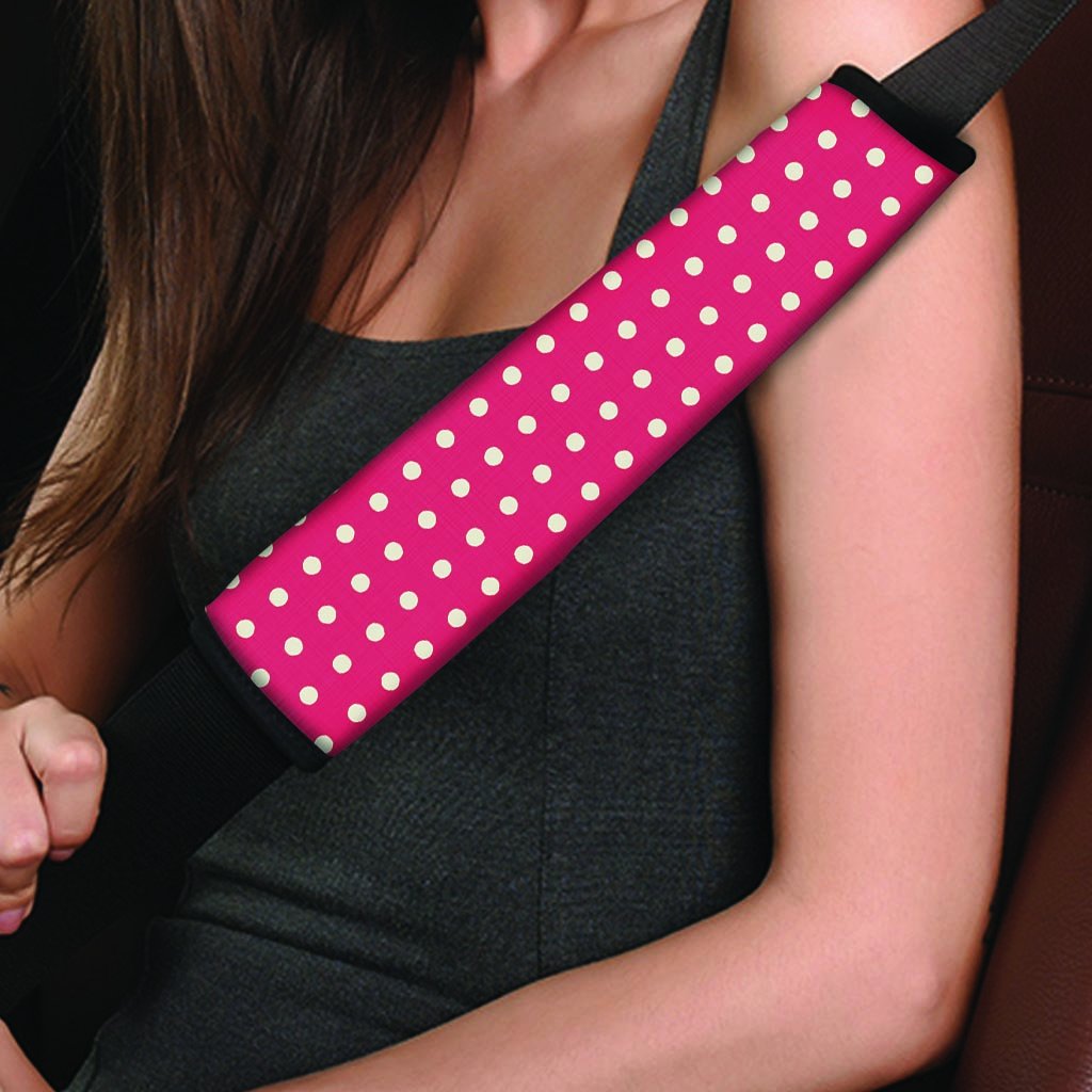 Red Tiny Polka Dot Seat Belt Cover-grizzshop