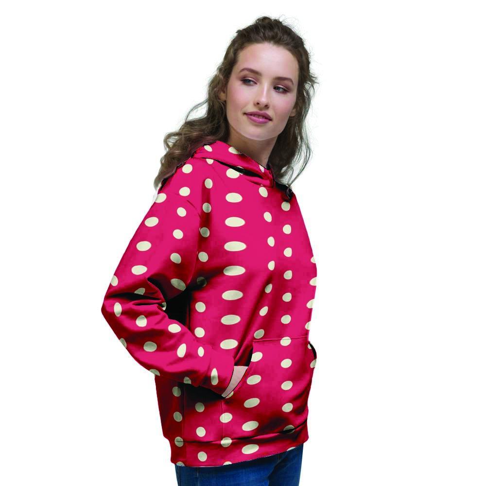 Red Tiny Polka Dot Women's Hoodie-grizzshop