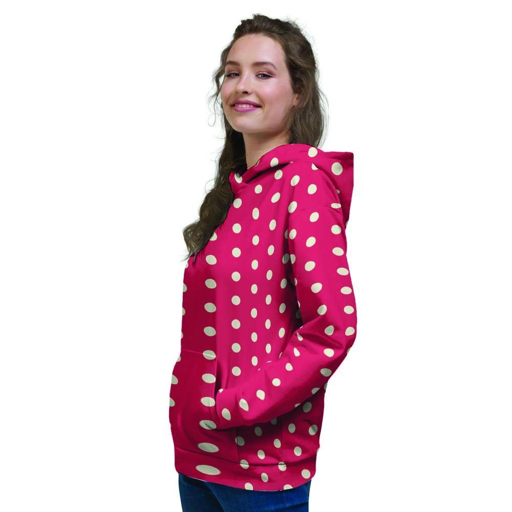 Red Tiny Polka Dot Women's Hoodie-grizzshop