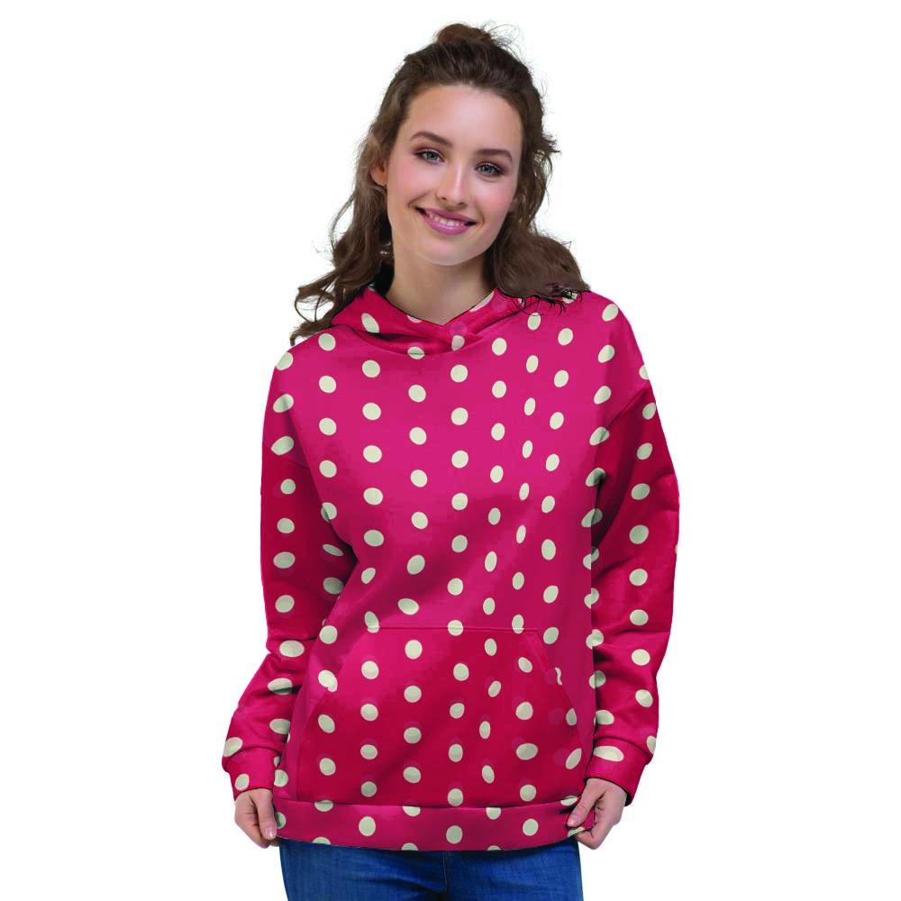 Red Tiny Polka Dot Women's Hoodie-grizzshop