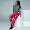 Red Tiny Polka Dot Women's Joggers-grizzshop