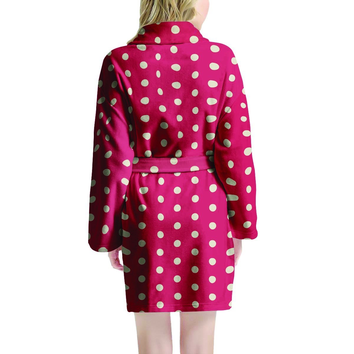 Red Tiny Polka Dot Women's Robe-grizzshop