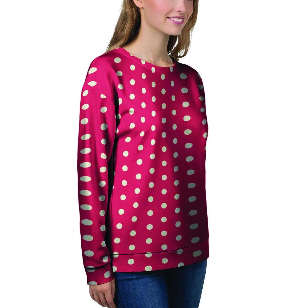 Red Tiny Polka Dot Women's Sweatshirt-grizzshop