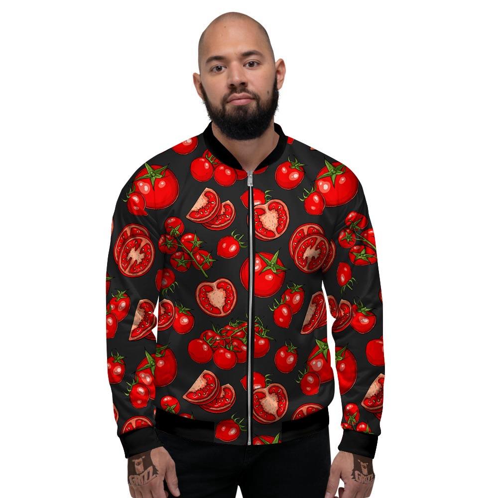Red Tomato Print Pattern Men's Bomber Jacket-grizzshop