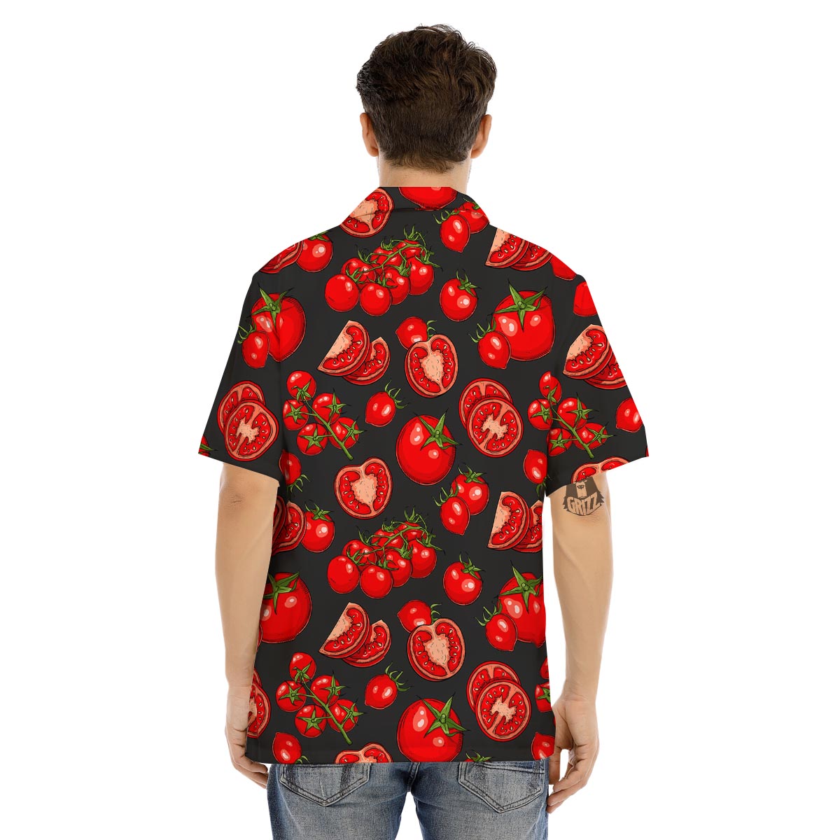 Red Tomato Print Pattern Men's Hawaiian Shirt-grizzshop