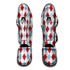 Red White And Blue Argyle Print Pattern Muay Thai Shin Guards-grizzshop