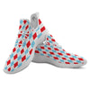 Red White And Blue Argyle Print Pattern White Athletic Shoes-grizzshop