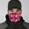 Red Wine Botttle Pattern Print Face Mask-grizzshop