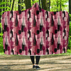 Red Wine Botttle Pattern Print Hooded Blanket-grizzshop