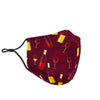 Red Wine Botttle Print Pattern Face Mask-grizzshop