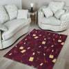 Red Wine Botttle Print Pattern Floor Mat-grizzshop