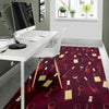 Red Wine Botttle Print Pattern Floor Mat-grizzshop