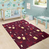 Red Wine Botttle Print Pattern Floor Mat-grizzshop