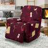 Red Wine Botttle Print Pattern Recliner Cover-grizzshop