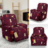 Red Wine Botttle Print Pattern Recliner Cover-grizzshop