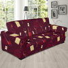 Red Wine Botttle Print Pattern Sofa Covers-grizzshop