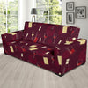 Red Wine Botttle Print Pattern Sofa Covers-grizzshop