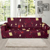 Red Wine Botttle Print Pattern Sofa Covers-grizzshop