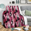 Red Wine Glass Bottle Pattern Print Blanket-grizzshop