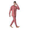 Red Zigzag Print Pattern Men's Pajamas-grizzshop