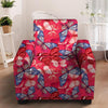 Red and Blue Butterfly Print Armchair Cover-grizzshop