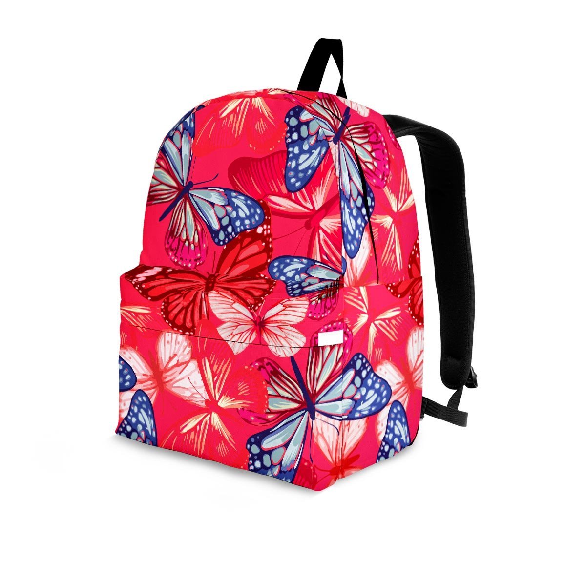 Red and Blue Butterfly Print Backpack-grizzshop