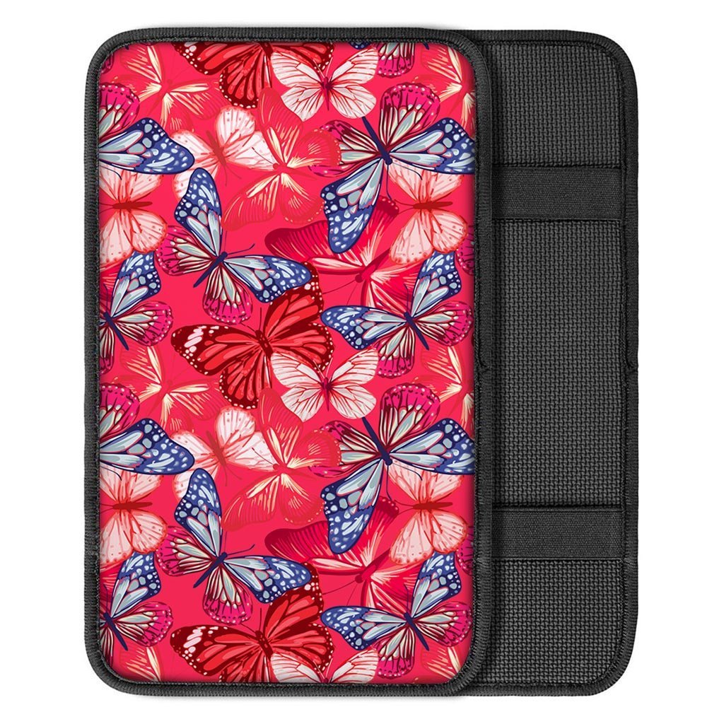 Red and Blue Butterfly Print Car Console Cover-grizzshop