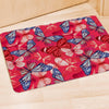 Red and Blue Butterfly Print Door Mat-grizzshop