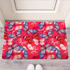 Red and Blue Butterfly Print Door Mat-grizzshop